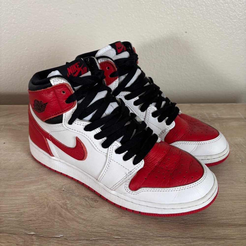 Nike Air Jordan 1 Retro High OG Heritage Red White Black 555088-161 Kids - Picture 5 of 10